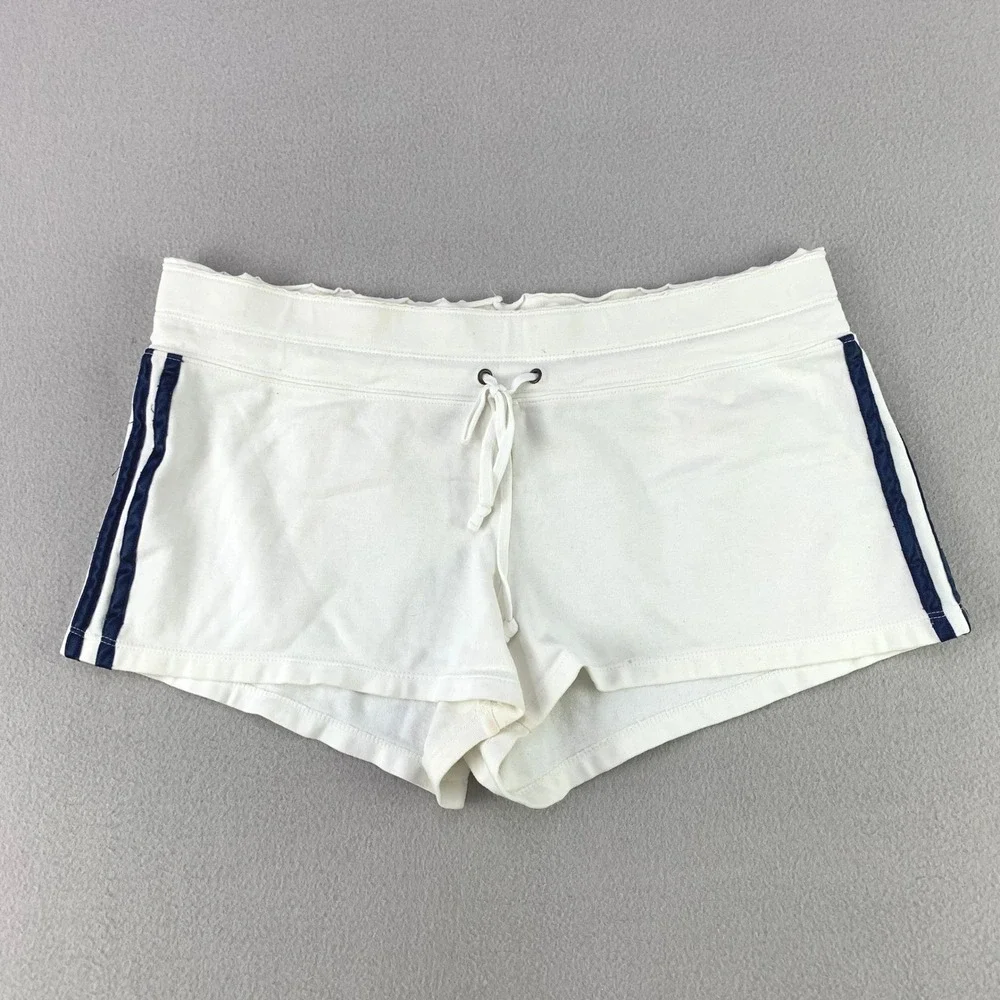 VTG Y2K Low Rise No Boundaries Shorts Women L 11/13 White Athletic Striped